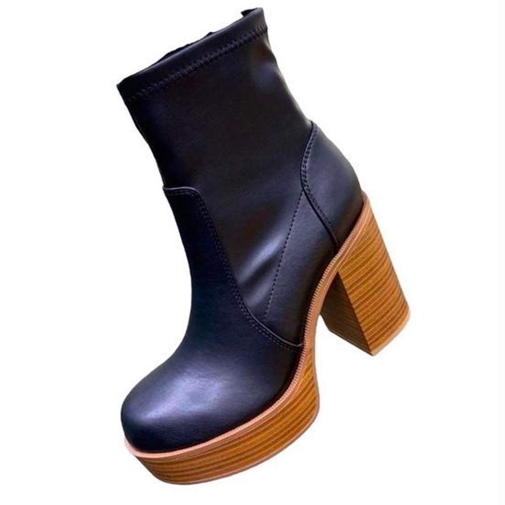Wooden platform boots size 8 - Picture 4 of 6